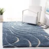 Handcrafted Super Soft Microfiber Blue Hi-Lo Shaggy