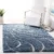 Handcrafted Super Soft Microfiber Blue Hi-Lo Shaggy